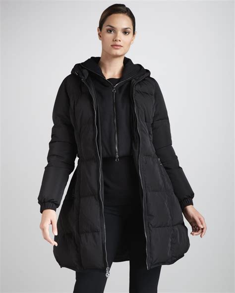 dkny long puffer jacket women's.